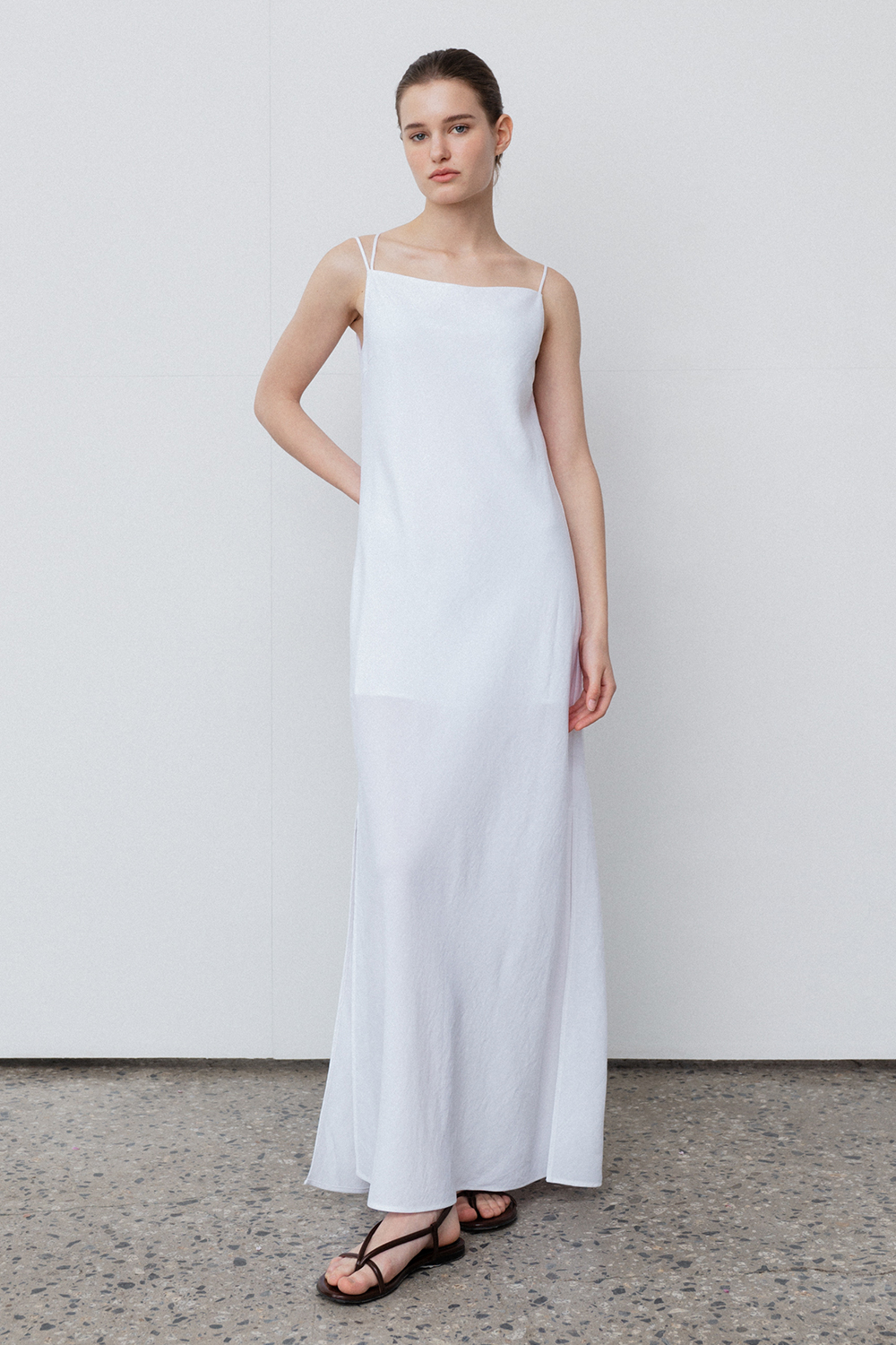 Cross Sleeveless Dress_White