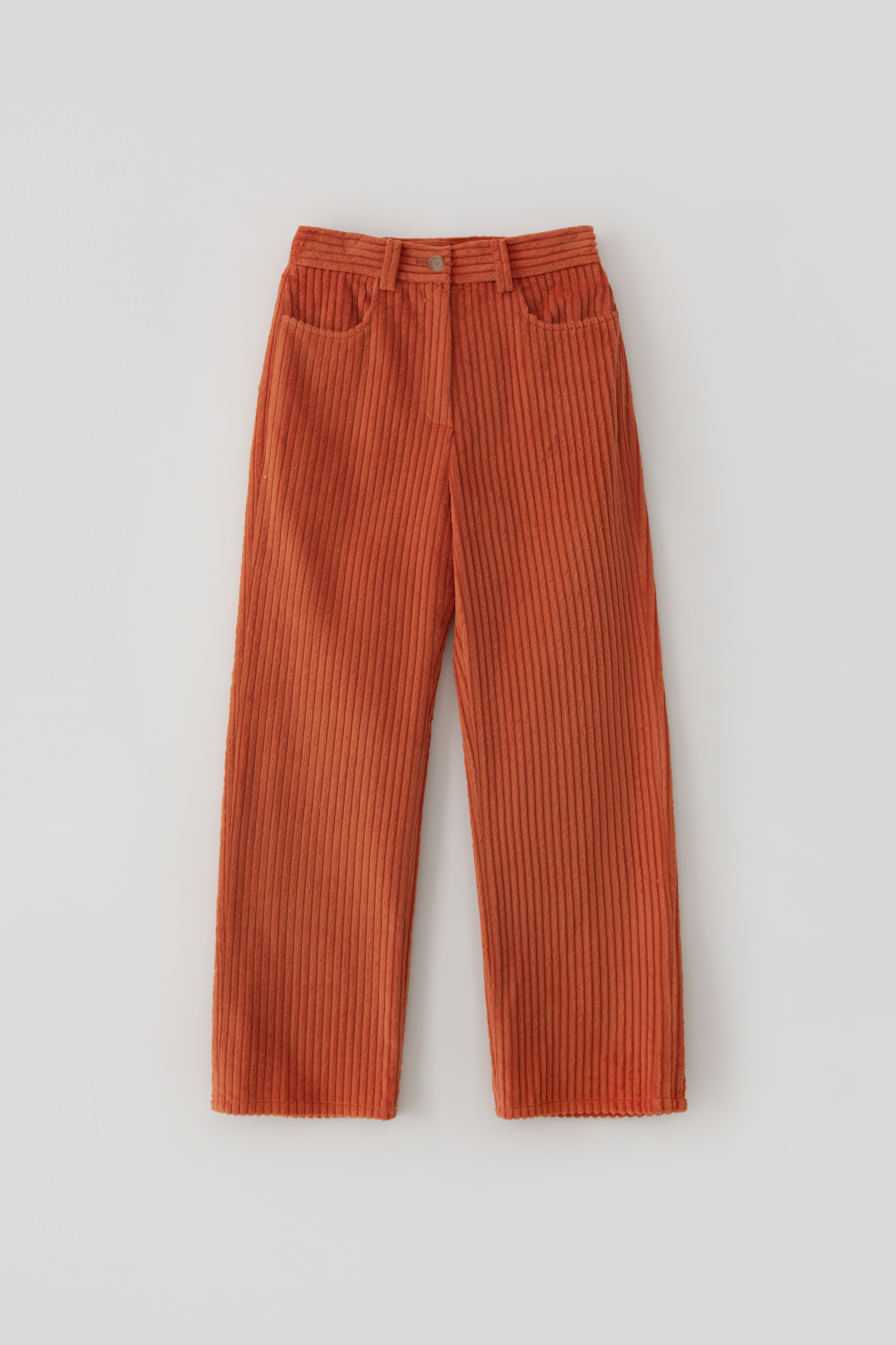 Wide Cotton Corduroy Pants_Reddish Orange