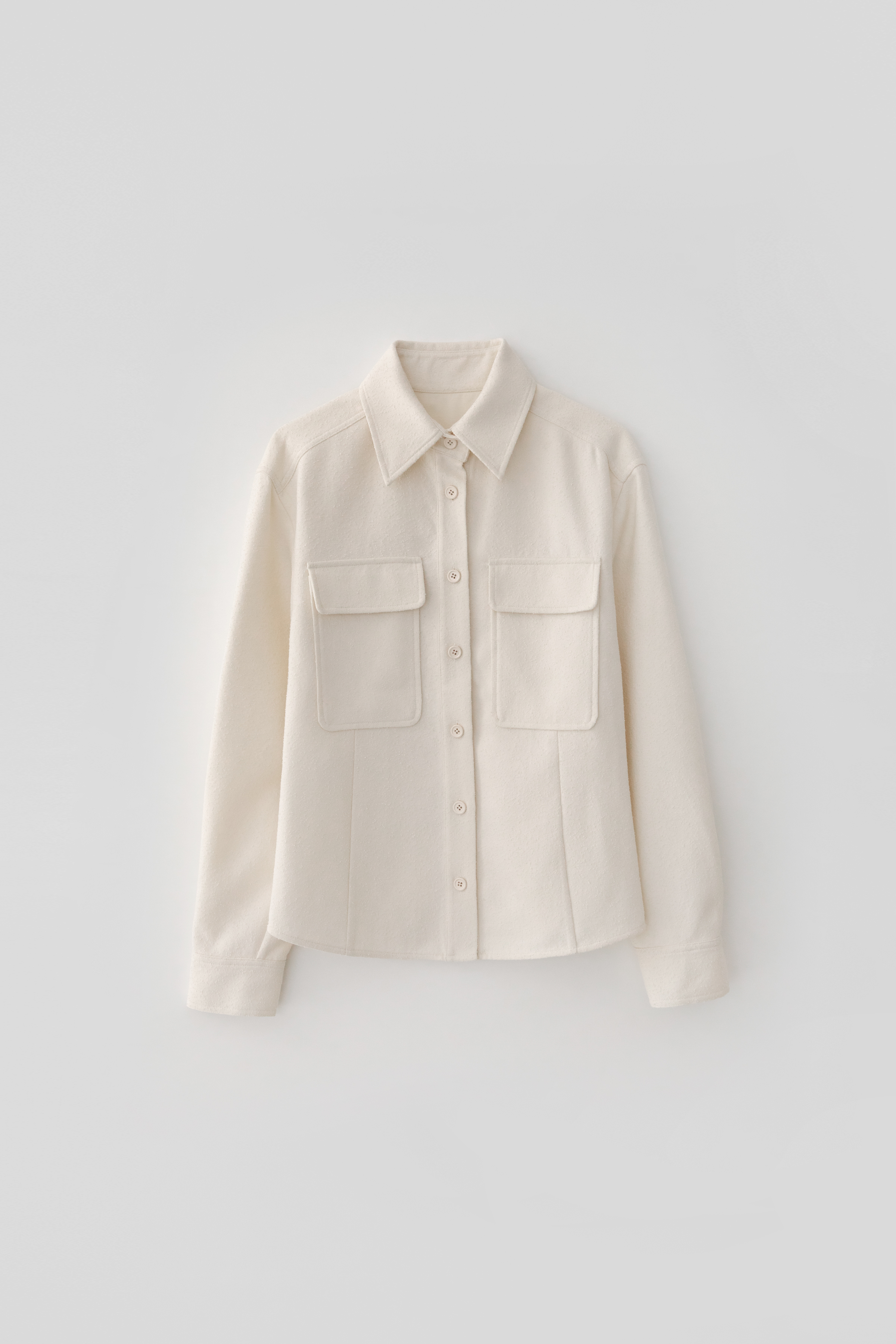 Two-Pocket line Shirt_Ivory
