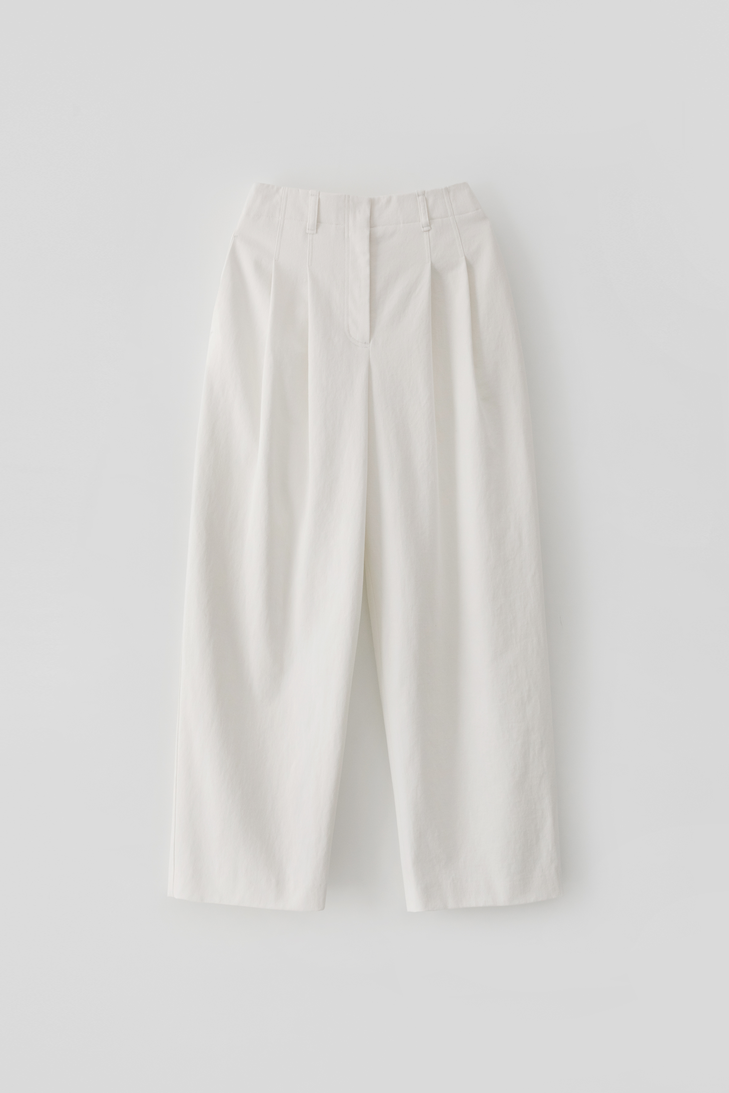 Two-Tuck Cotton Pants_White